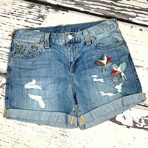 True Religion - JAYDE EMBROIDERED WOMENS SHORT - Size 27